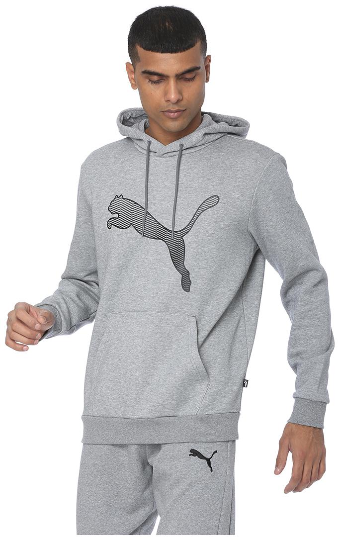 

Puma Men Grey Hooded Hoodie