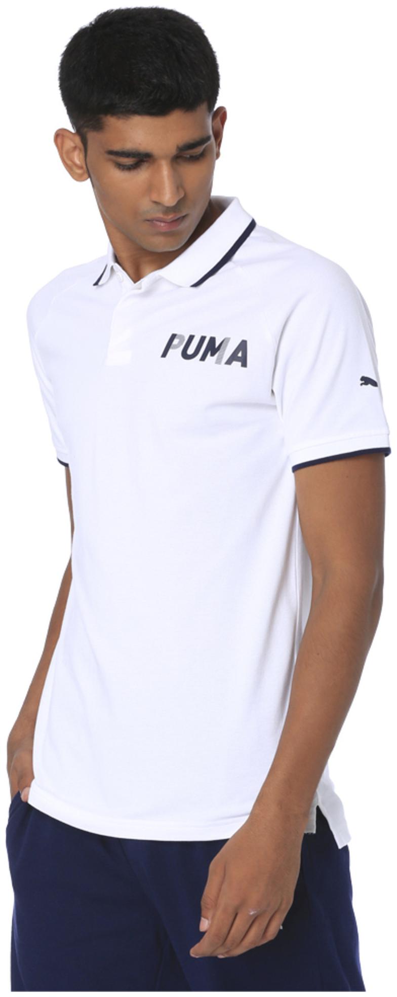 

Puma Men White Regular fit Cotton Polo collar T-Shirt - Pack Of 1