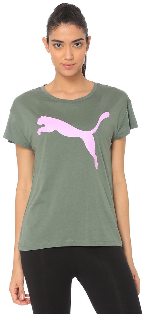 

Puma Women Green Regular fit Round neck Cotton T shirt