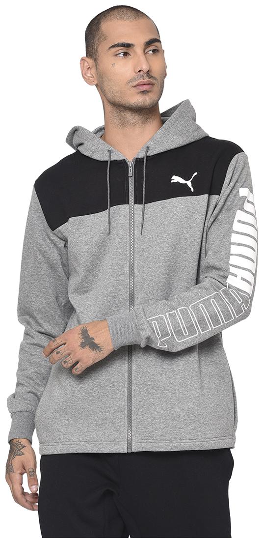 

Puma Cotton blend Men Grey Quilted Jacket