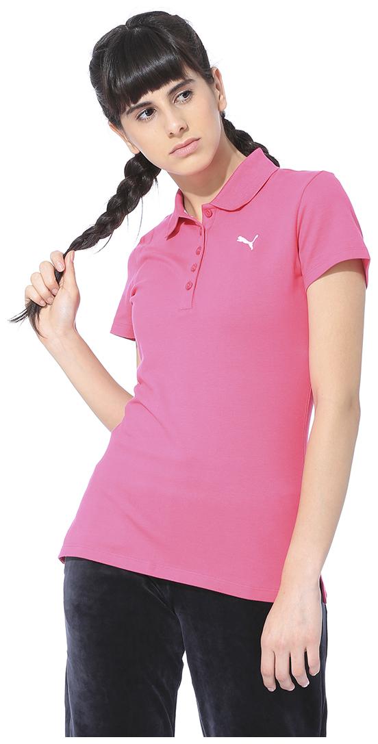 

Puma Women Purple Regular fit Polo neck Cotton T shirt