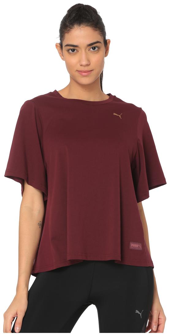 

Puma Women Maroon Regular fit Round neck Cotton T shirt