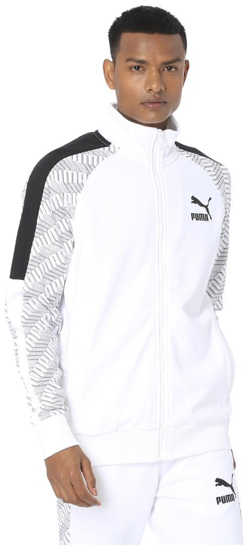 

Puma Men White Printed Quilted jacket