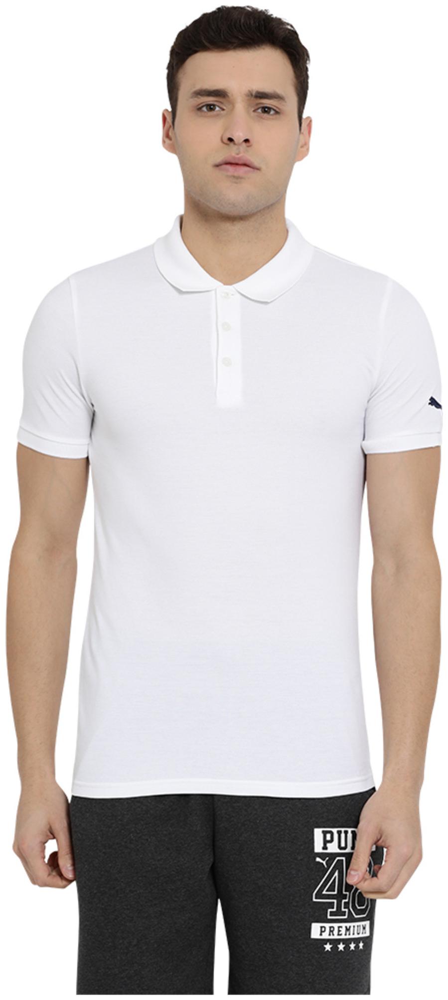 

Puma Men White Regular fit Cotton Polo collar T-Shirt - Pack Of 1
