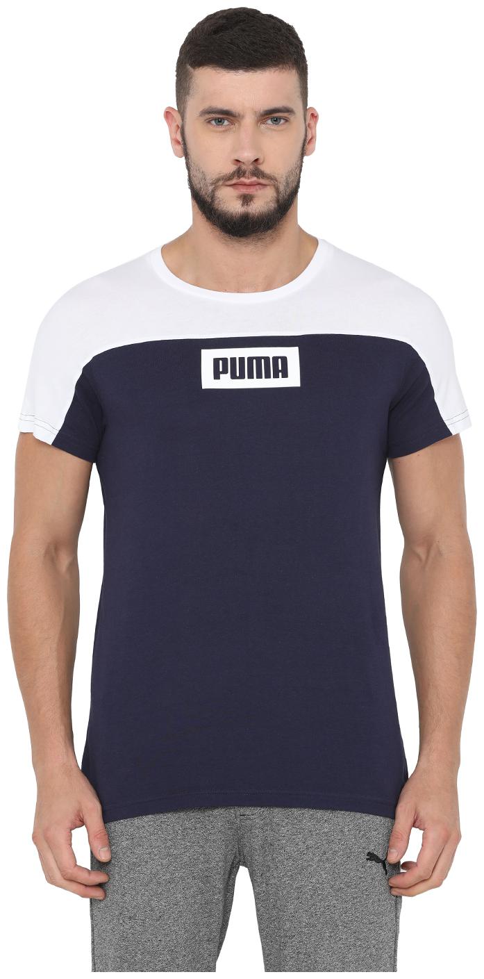 

Puma Men Blue Regular fit Cotton Round neck T-Shirt - Pack Of 1