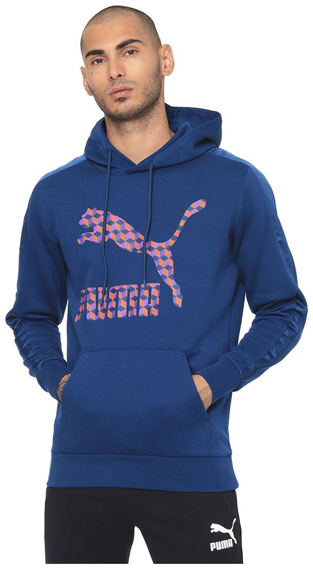 

Puma Cotton Blend Men Blue Pullover