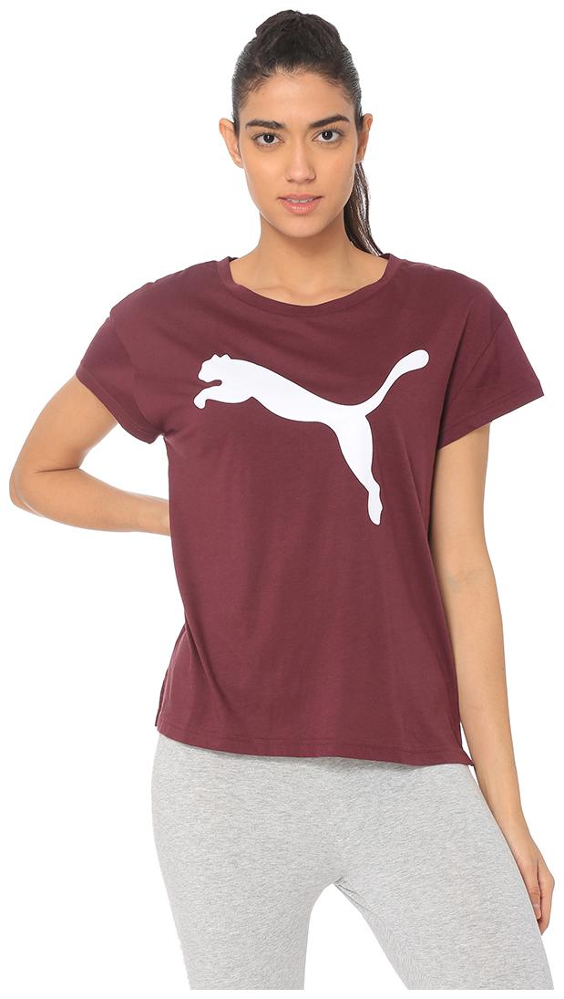 

Puma Women Purple Regular fit Round neck Cotton T shirt