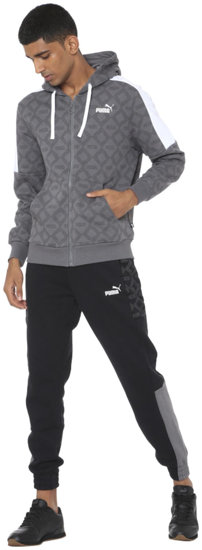 

Puma Men Grey Printed Quilted jacket