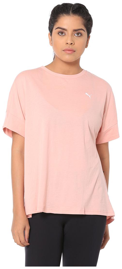 

Puma Women Pink Regular fit Round neck Cotton T shirt