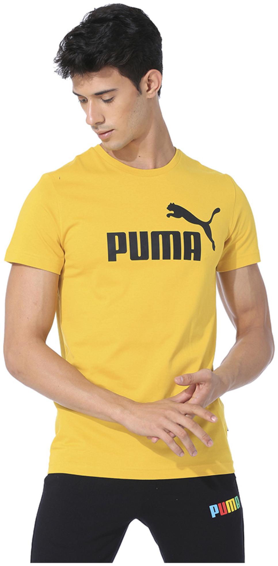 

Puma Men Yellow Regular fit Cotton Round neck T-Shirt - Pack Of 1