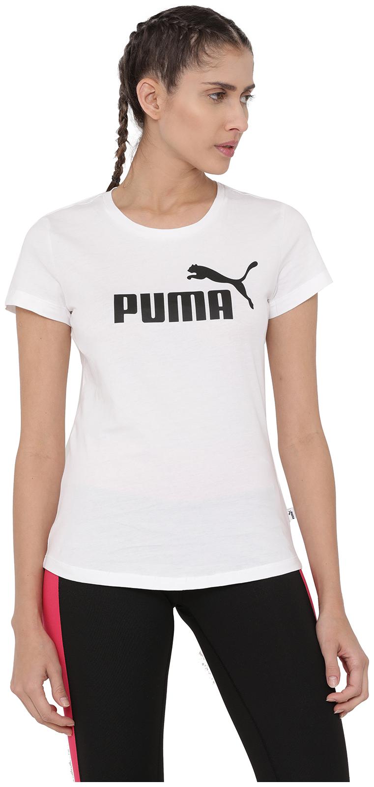 

Puma Women White Regular fit Round neck Cotton T shirt