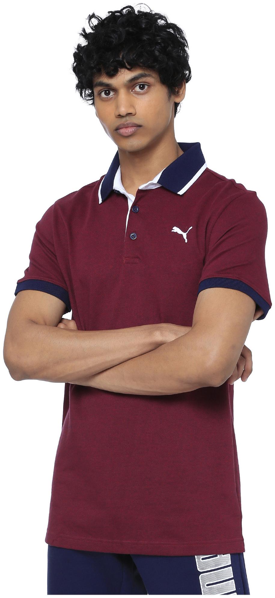 

Puma Men Purple Regular fit Cotton Polo collar T-Shirt - Pack Of 1