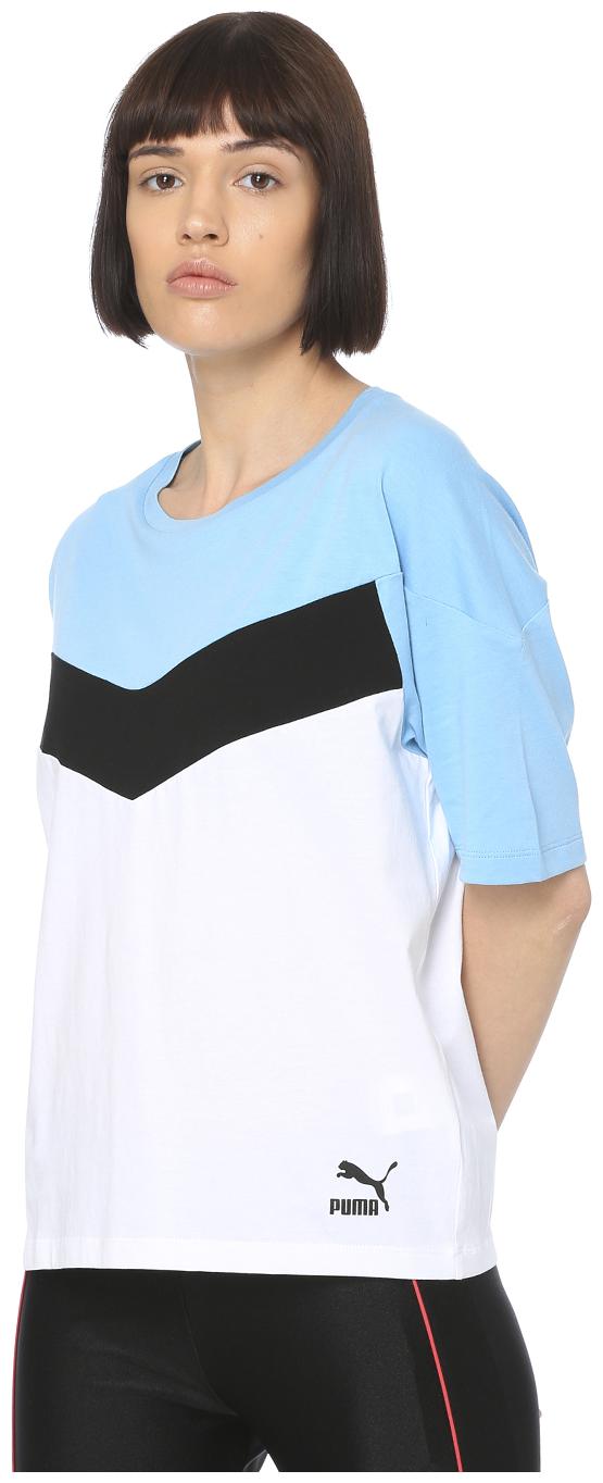 

Puma Women White Regular fit Round neck Cotton T shirt