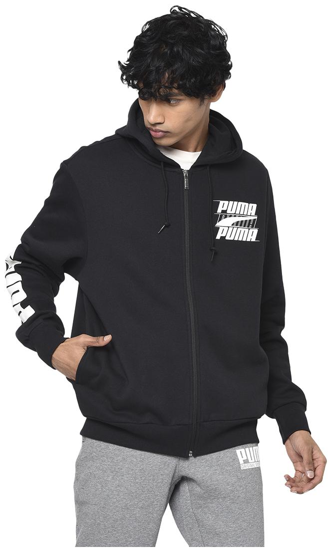

Puma Men Black Printed Quilted jacket