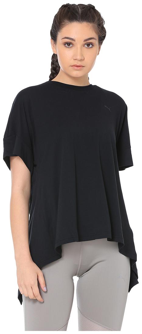 

Puma Women Black Regular fit Round neck Cotton T shirt
