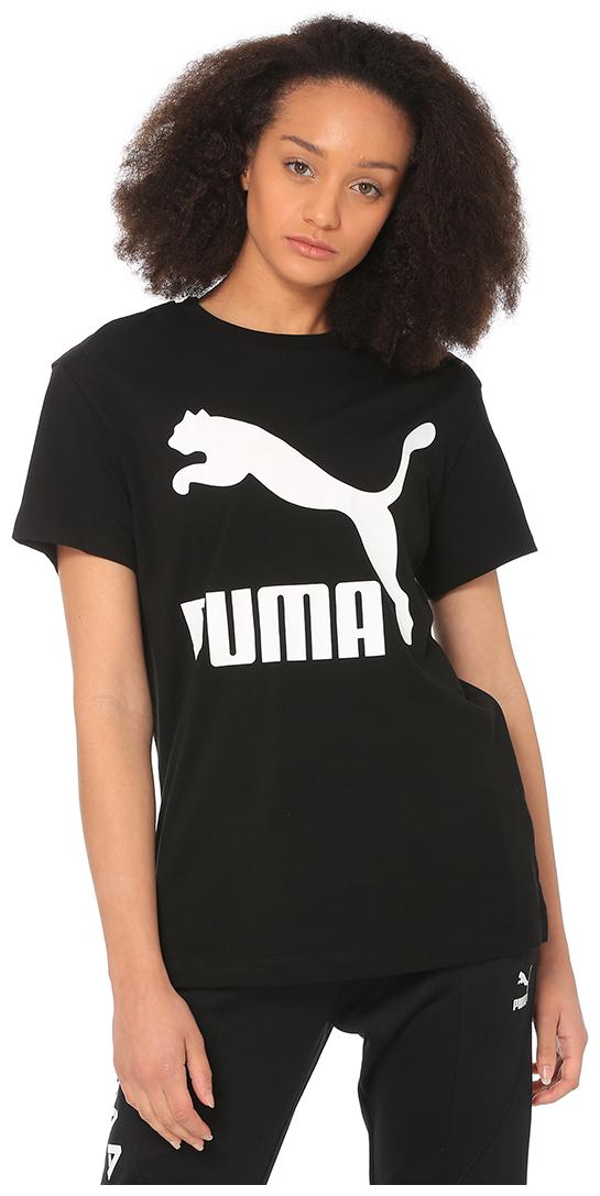 

Puma Women Black Regular fit Round neck Cotton T shirt
