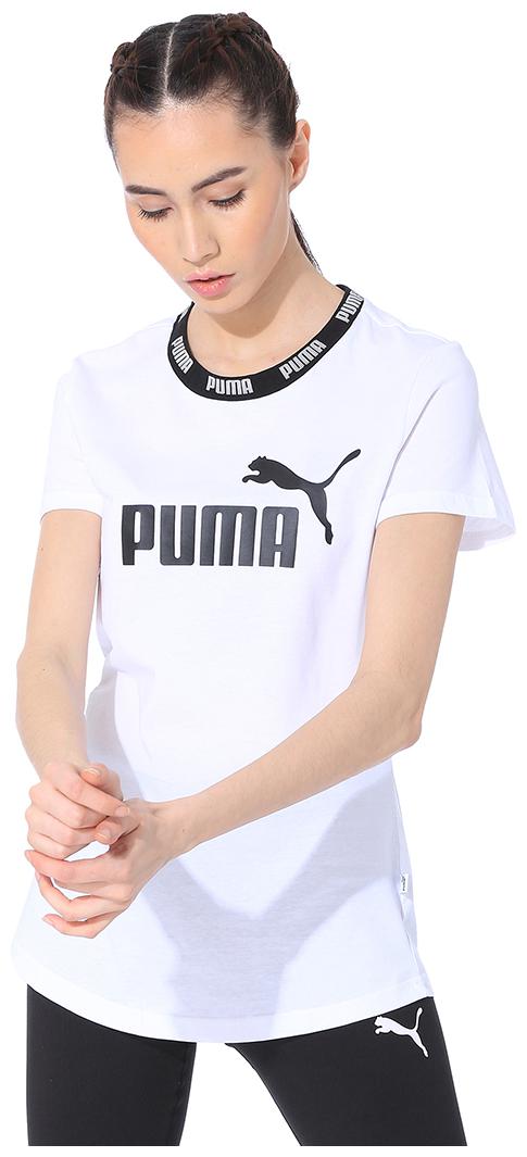 

Puma Women White Regular fit Round neck Cotton T shirt