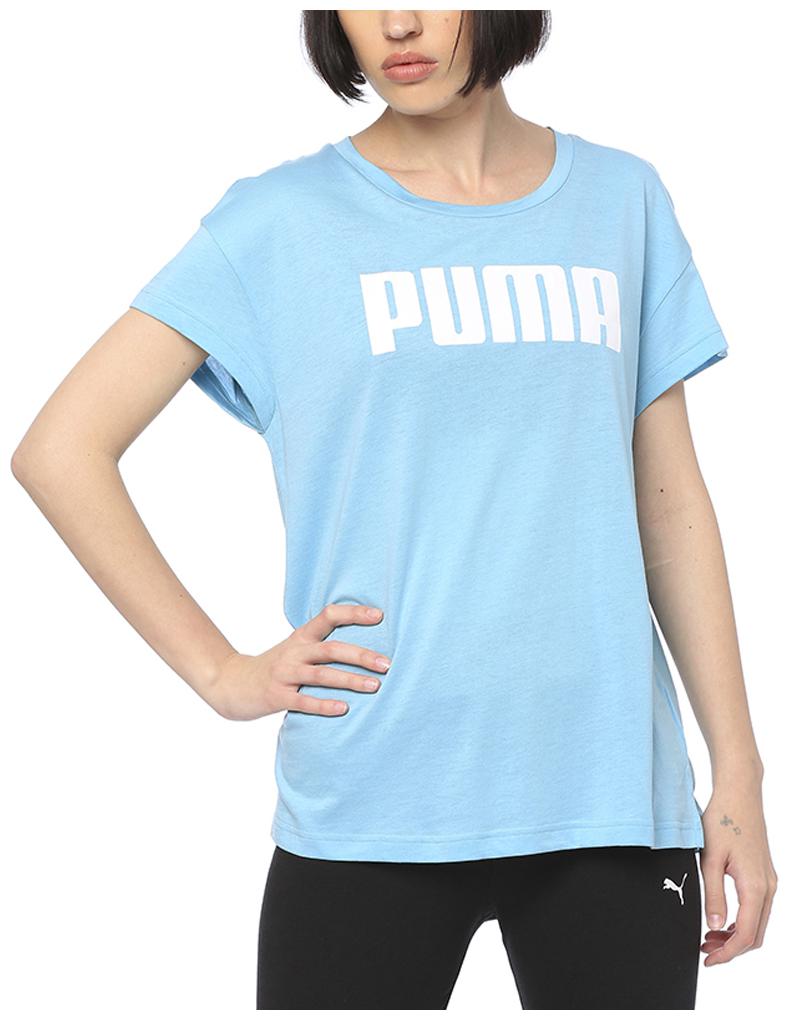 

Puma Women Blue Regular fit Round neck Cotton T shirt