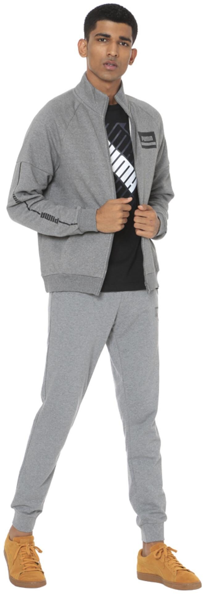 

Puma Men Grey Solid Quilted jacket