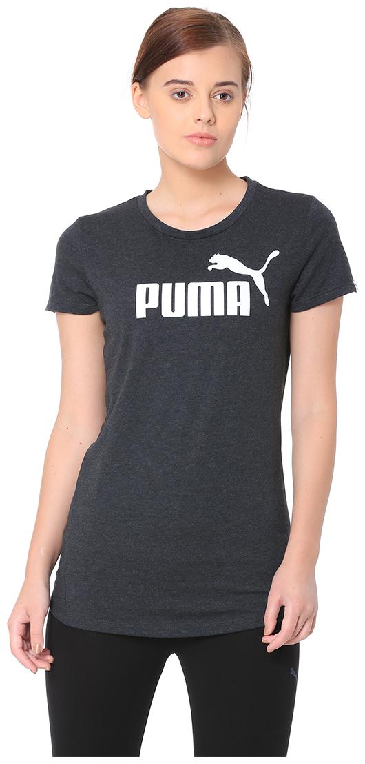 

Puma Women Grey Regular fit Round neck Cotton T shirt