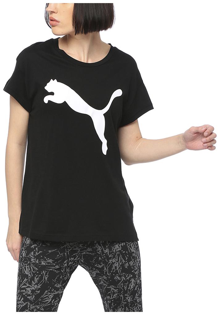 

Puma Women Black Regular fit Round neck Cotton T shirt