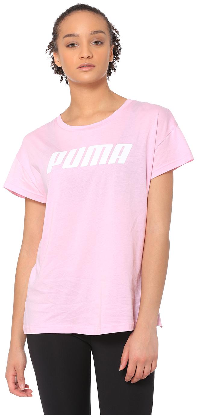 

Puma Women Pink Regular fit Round neck Cotton T shirt