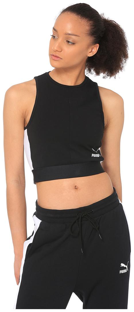 

Puma Women Black Regular fit Round neck Cotton T shirt