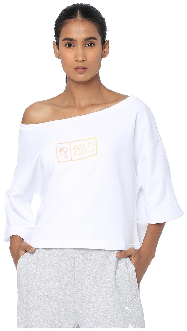 

Puma Women Printed Sweatshirt - White
