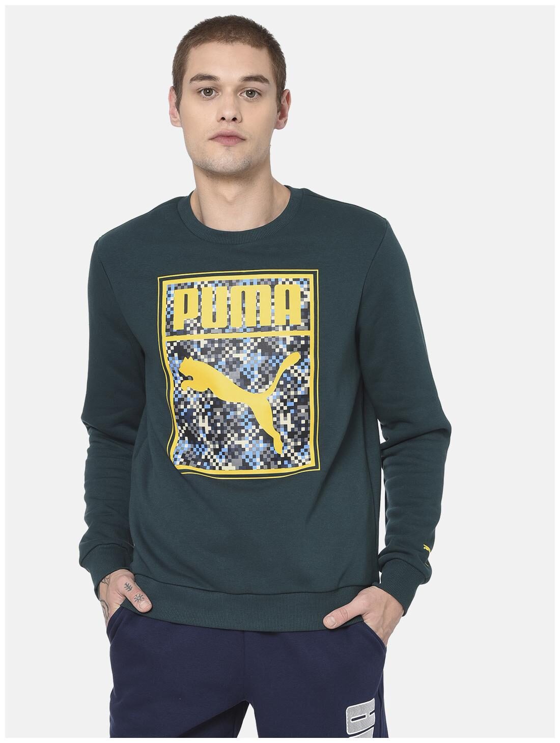 

Puma Men Green Round neck Sweatshirt