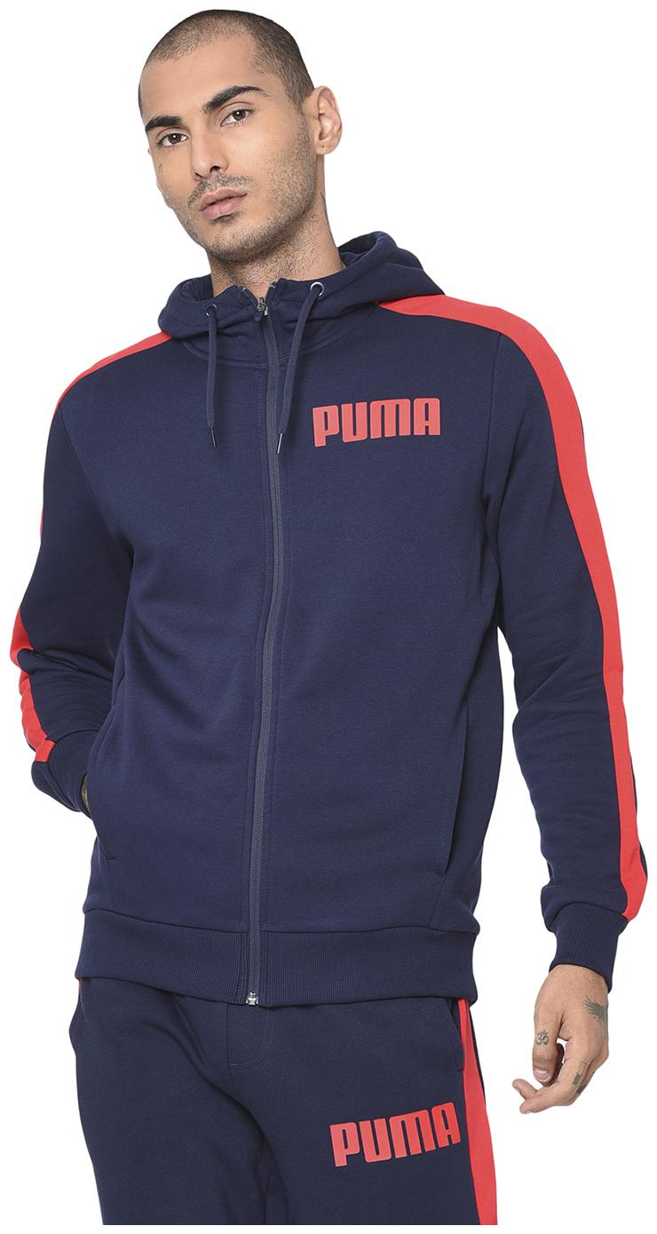 

Puma Cotton blend Men Blue Quilted Jacket