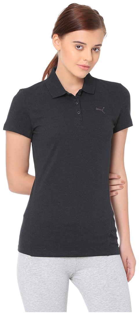 

Puma Women Grey Regular fit Polo neck Blended T shirt