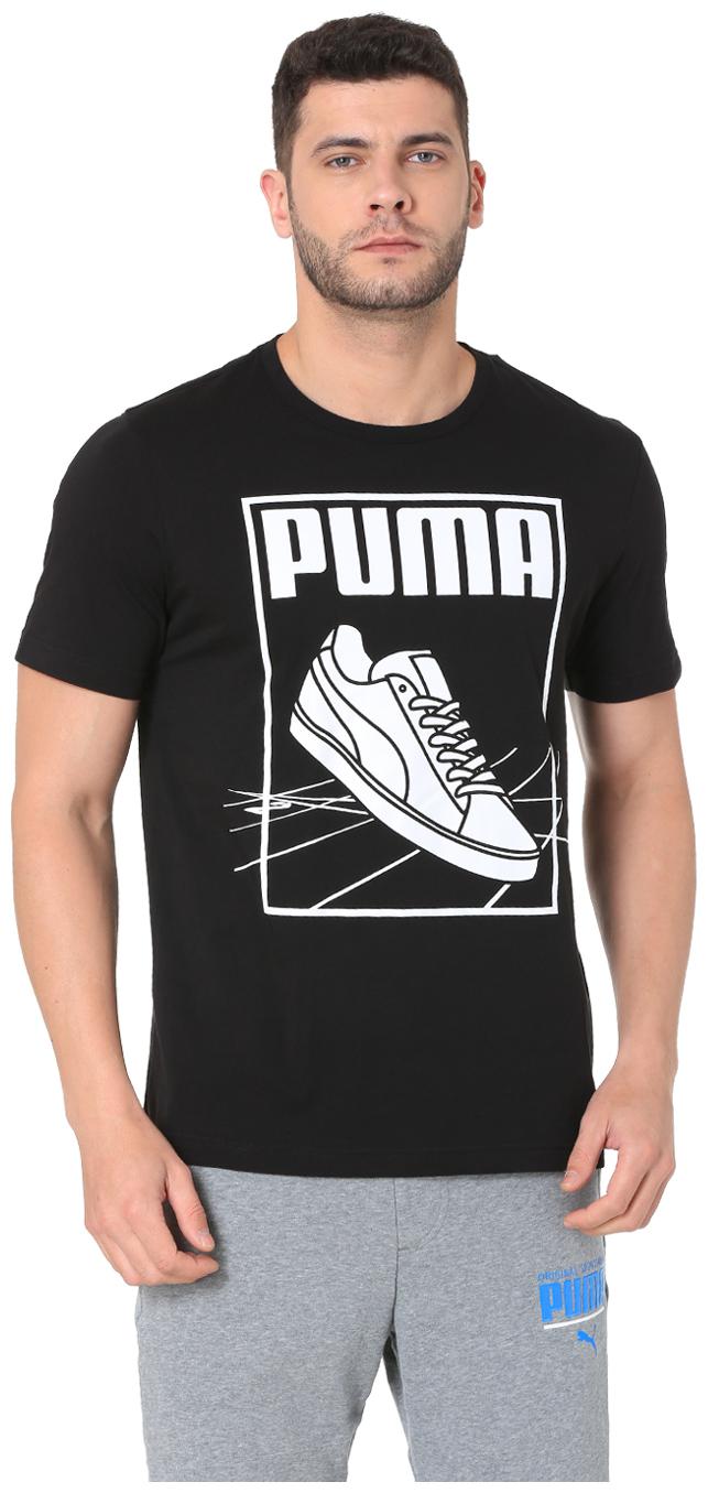 

Puma Men Black Regular fit Cotton Blend Round neck T-Shirt - Pack Of 1