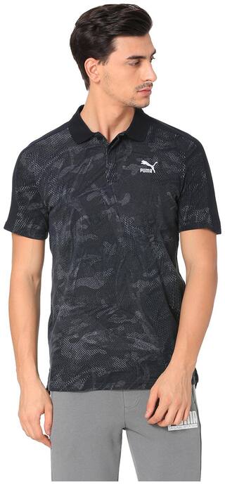 Buy Puma Men Black Regular Fit Cotton Blend Polo Collar T Shirt Pack Of 1 Online At Low Prices In India Paytmmall Com