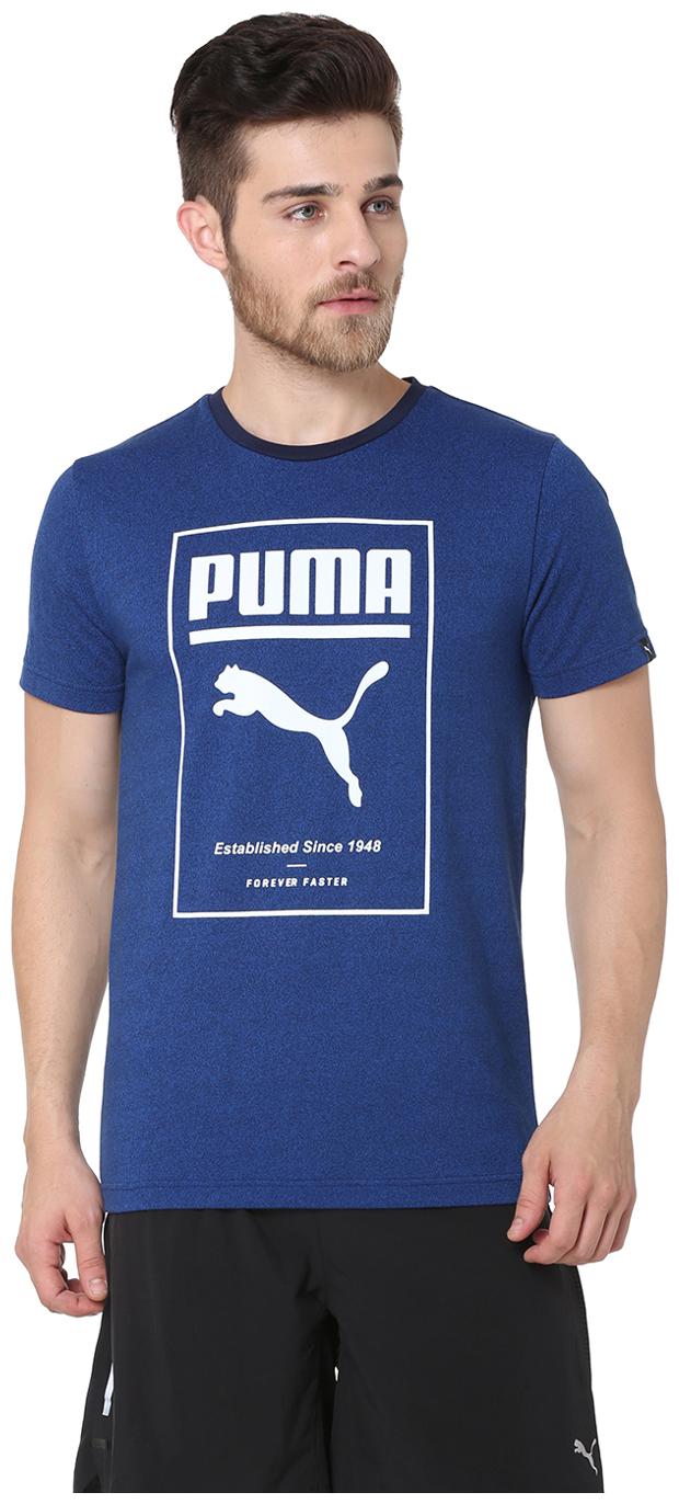 

Puma Men Blue Regular fit Cotton Blend Round neck T-Shirt - Pack Of 1