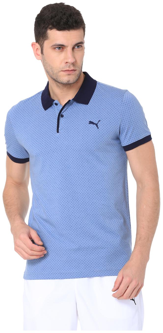 

Puma Men Blue Regular fit Cotton Blend Polo collar T-Shirt - Pack Of 1