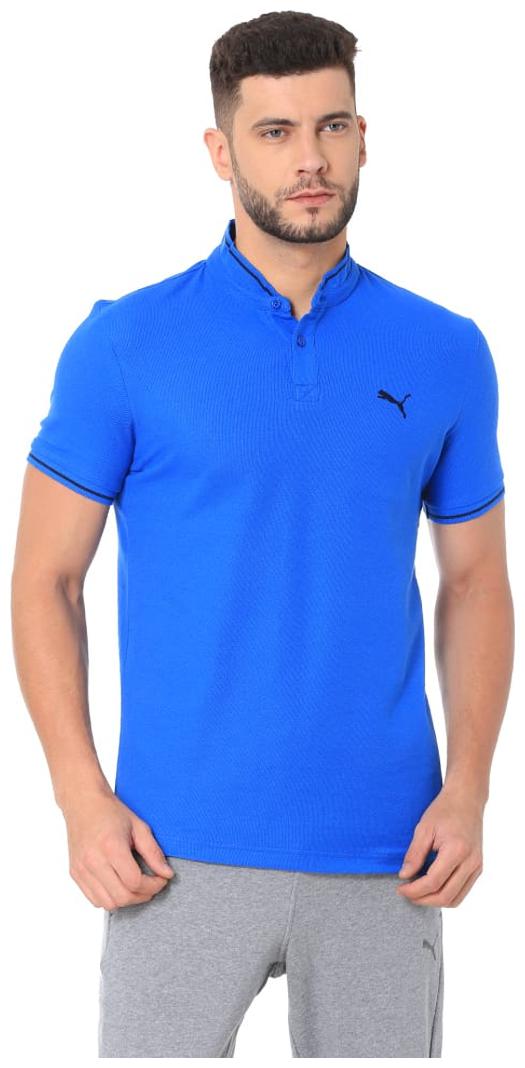

Puma Men Blue Regular fit Cotton Blend Mandarin collar T-Shirt - Pack Of 1