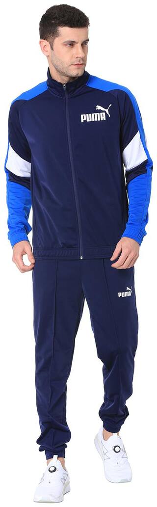 Puma Men Blue Printed Regular Fit Track Suit