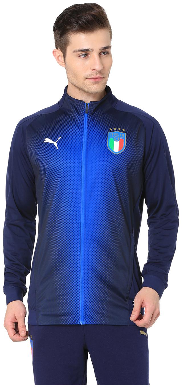 

Puma Men Blue Printed Biker jacket