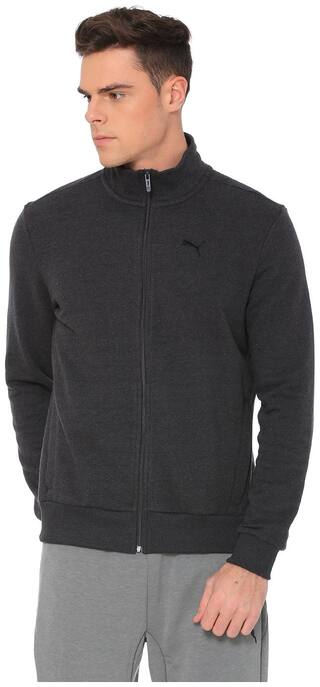 Puma Men Grey Solid Quilted jacket