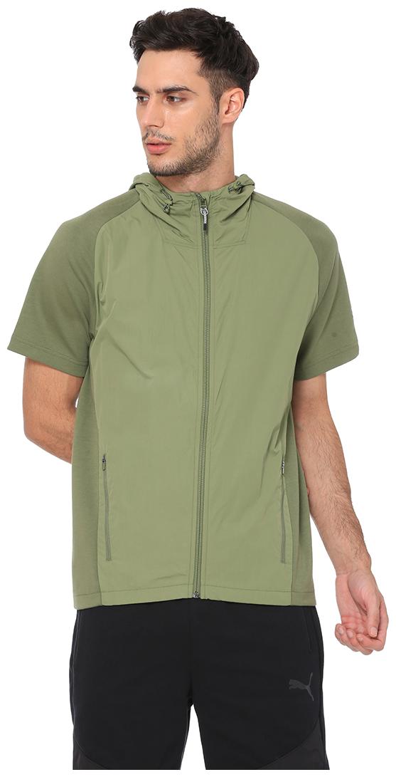 

PUMA Men Cotton Sports Jackets Sweatshirts Green