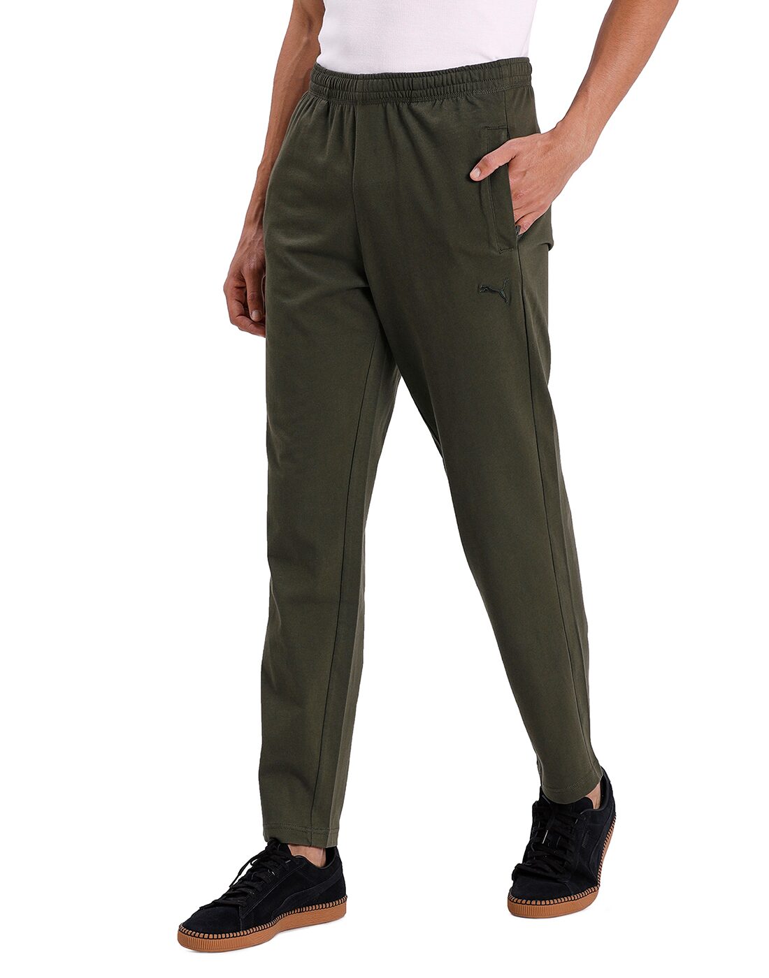 

Puma Men Cotton Printed Track Pants Green