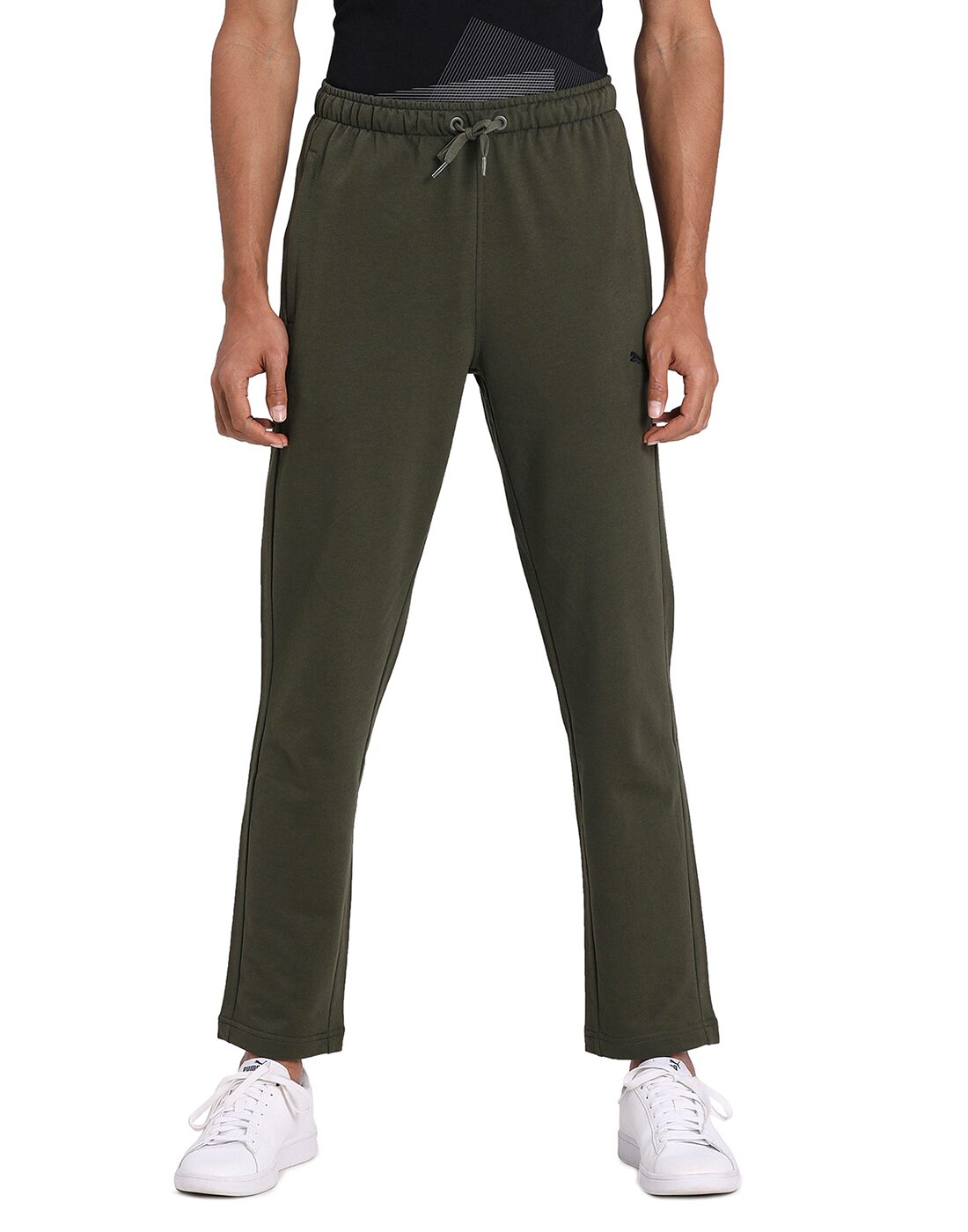 

Puma Men Cotton Printed Track Pants Green