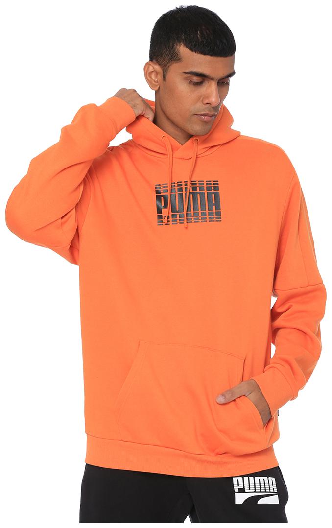 

Puma Men Orange Hooded Sweatshirt