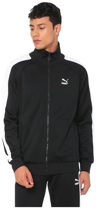 PUMA Men Polyester Sports Jackets & Sweatshirts Black