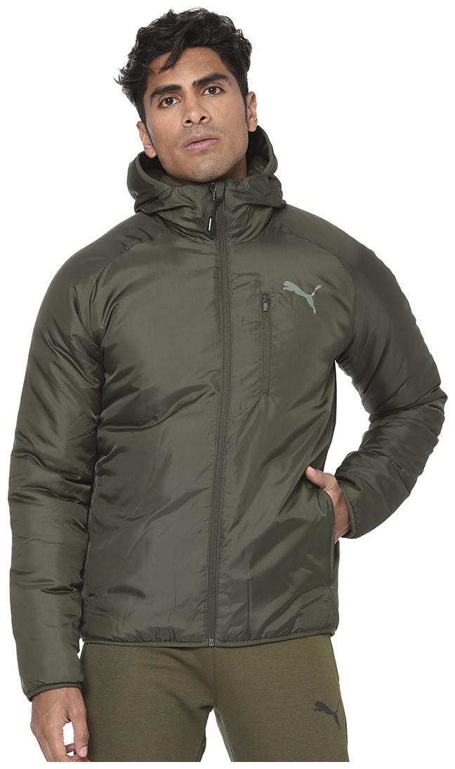 

Puma Men Olive Solid Quilted jacket