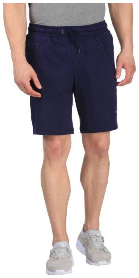

Puma Men s Zippered Jersey Shorts 8 Navy Blue Polyester Shorts