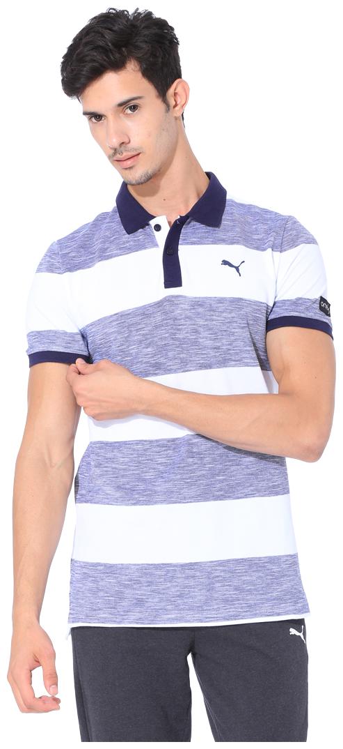 

Puma Men Blue Regular fit Cotton Polo collar T-Shirt - Pack Of 1