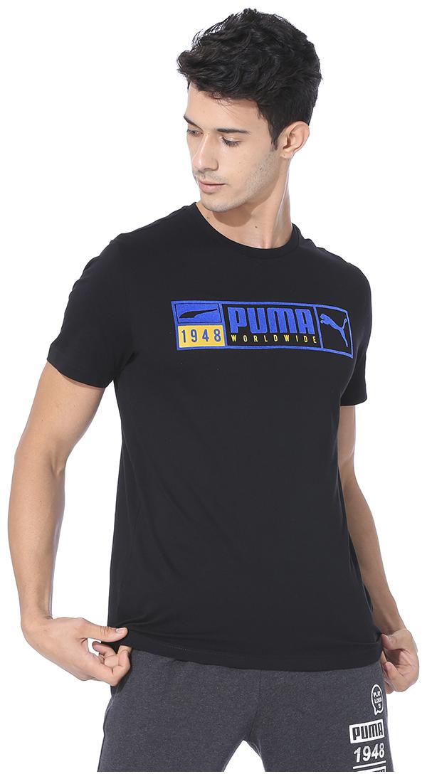 

Puma Men Black Regular fit Cotton Round neck T-Shirt - Pack Of 1