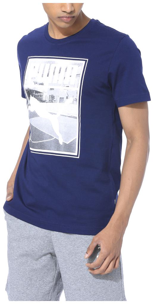 

Puma Men Blue Regular fit Cotton Round neck T-Shirt - Pack Of 1