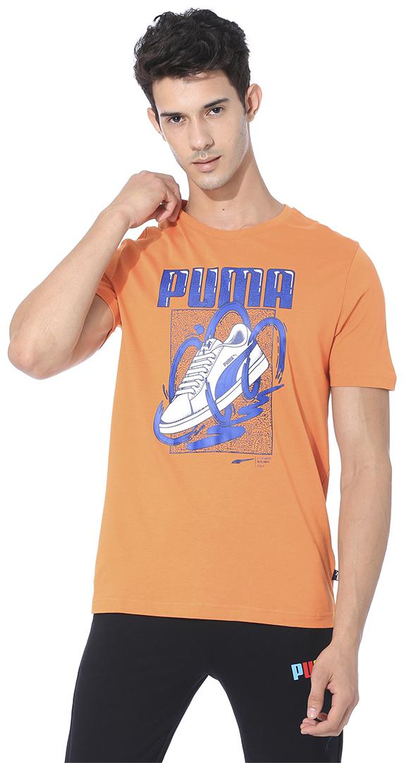 

Puma Men Orange Regular fit Cotton Round neck T-Shirt - Pack Of 1